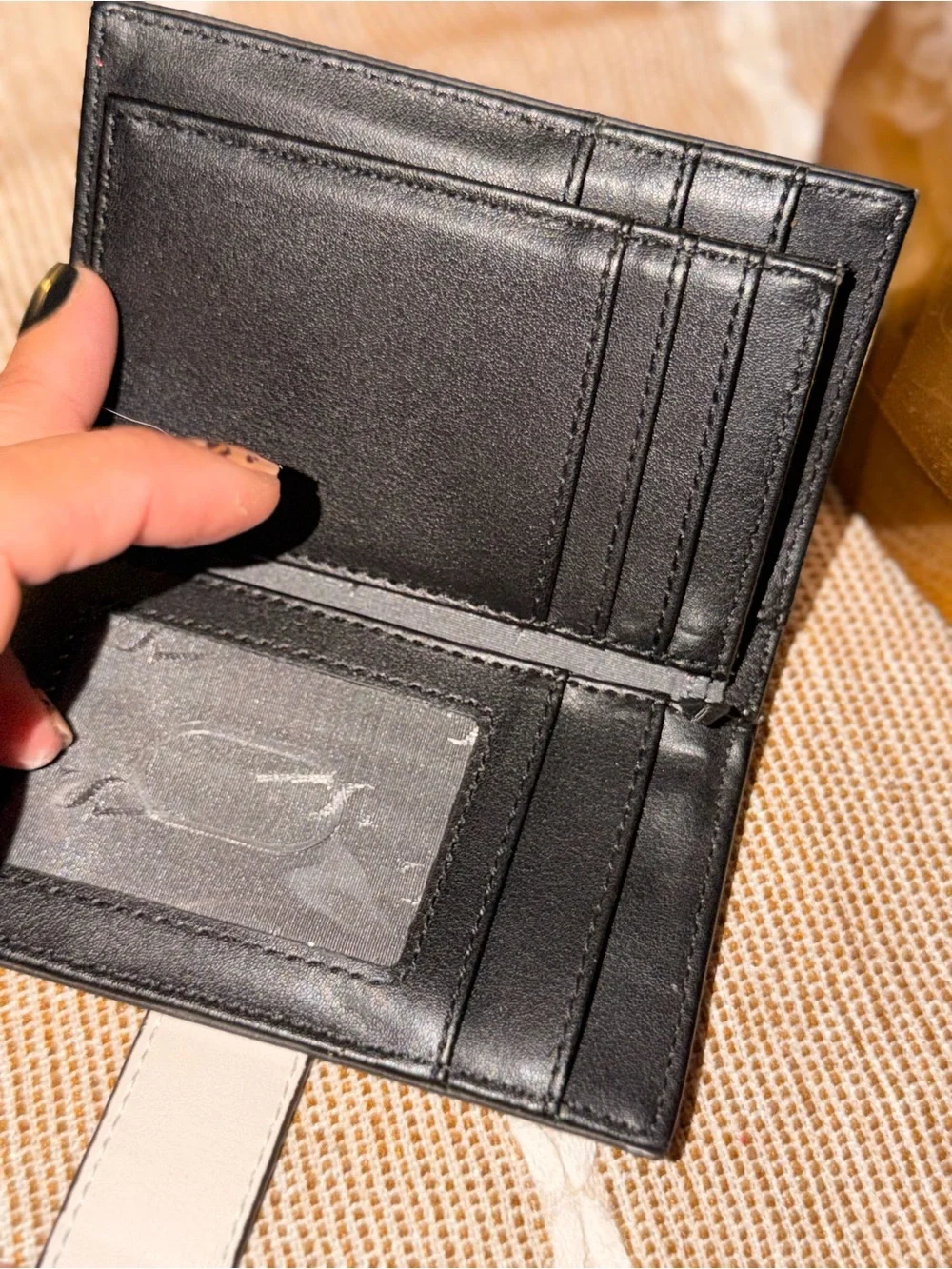 Victoria's Secret Cream Trifold Wallet with Snap Strap - Picture 4 of 4